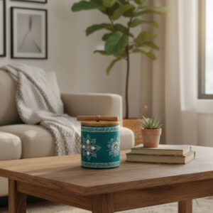 NeelVana Round Wooden Jar