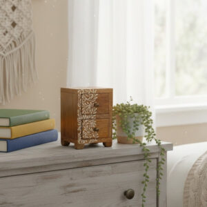 FloralEdge Tall Wooden Storage Unit