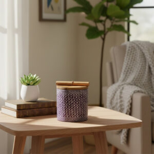 JamuniVritta Tall Wooden Jar