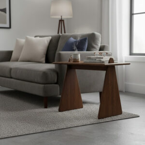 Arched Leg Solid Wood Accent Table