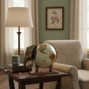 Classic Elephant Globe Sculpture