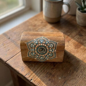 AquaMandir Handcrafted Mandala Wooden Box