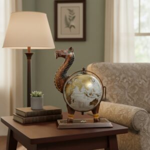 Elegant Swan Globe Sculpture
