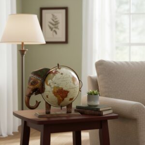 Vintage Elephant Globe Showpiece