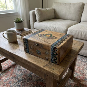 DeepUtsav Handcrafted Folk Art Wooden Box