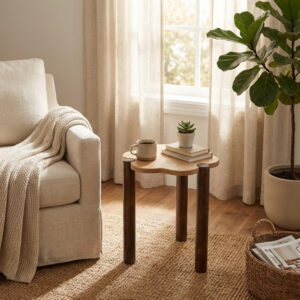 Minimal Square Wooden Accent Table