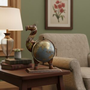 Elegant Camel Globe Showpiece