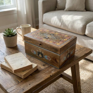 SukoonVeda Handcrafted Wooden Keepsake Box