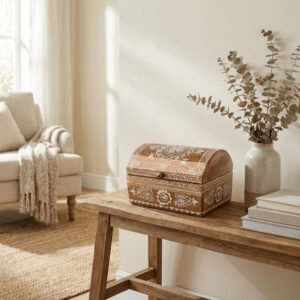 ArtiVeda Curved Lid Wooden Keepsake Box