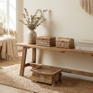 PadmaAura Handcrafted Wooden Chowki Box