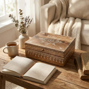 SaanjhKala Floral Heritage Wooden Box